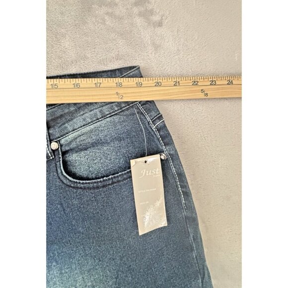 Just Fab Jeans High-Rise Dark Wash Denim Embellish Pockets Women's Size 20 NWT - Picture 3 of 9